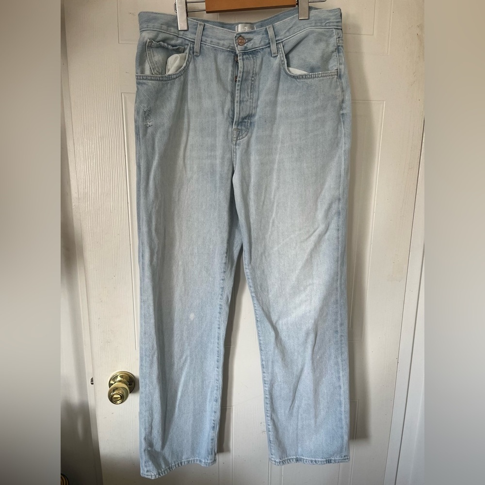 7 For All Mankind Men Light Wash Easy Straight Jeans